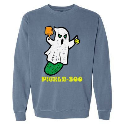 Halloween Pickleball Pickle Boo Ghost Costume Garment-Dyed Sweatshirt