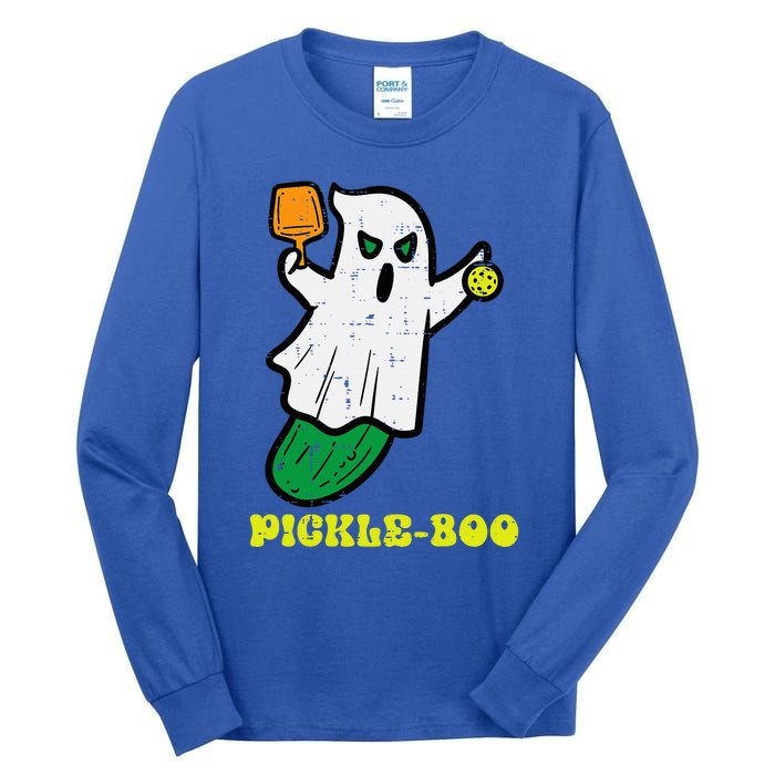 Halloween Pickleball Pickle Boo Ghost Costume Tall Long Sleeve T-Shirt