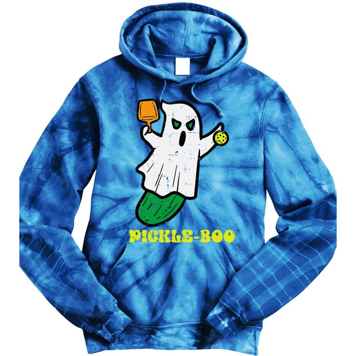 Halloween Pickleball Pickle Boo Ghost Costume Tie Dye Hoodie