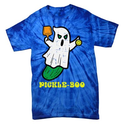 Halloween Pickleball Pickle Boo Ghost Costume Tie-Dye T-Shirt