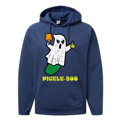 Halloween Pickleball Pickle Boo Ghost Costume Performance Fleece Hoodie