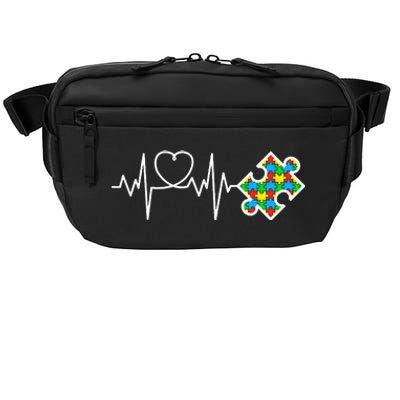 Heart Puzzle Piece Heartbeat Autism Awareness month Crossbody Pack