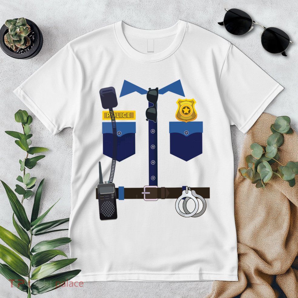 Halloween Policeman Police Officer Costume Boy Girl Premium T-Shirt