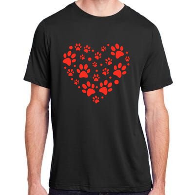 Heart Paw Print Valentines Cute Dog Love Doggie Puppy Lover Adult ChromaSoft Performance T-Shirt