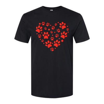 Heart Paw Print Valentines Cute Dog Love Doggie Puppy Lover Softstyle CVC T-Shirt