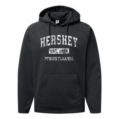 Hershey Pennsylvania PA Vintage Established Sports Design Performance Fleece Hoodie