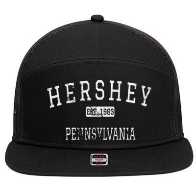 Hershey Pennsylvania PA Vintage 7 Panel Mesh Trucker Snapback Hat