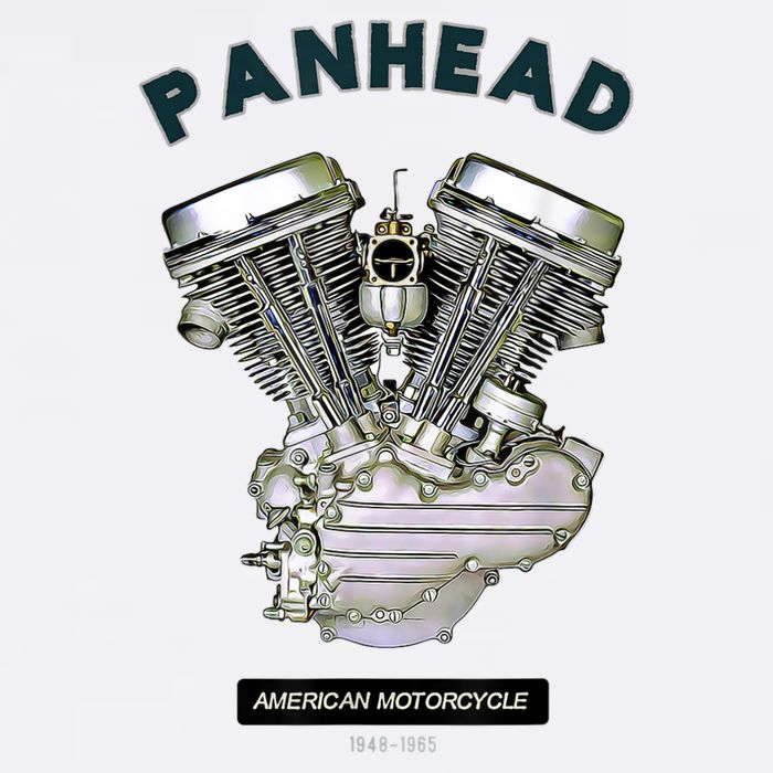 HD PanHead Retro VTwin Engine Motorcycle 48 65 Biker Gear Cooling Performance Crew T-Shirt