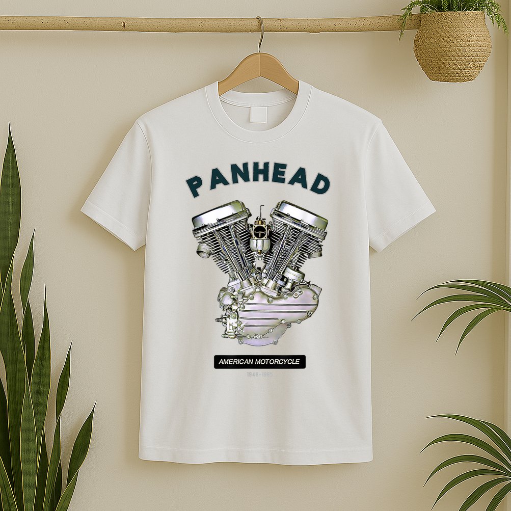 HD PanHead Retro VTwin Engine Motorcycle 48 65 Biker Gear T-Shirt