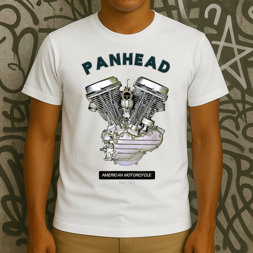 HD PanHead Retro VTwin Engine Motorcycle 48 65 Biker Gear T-Shirt