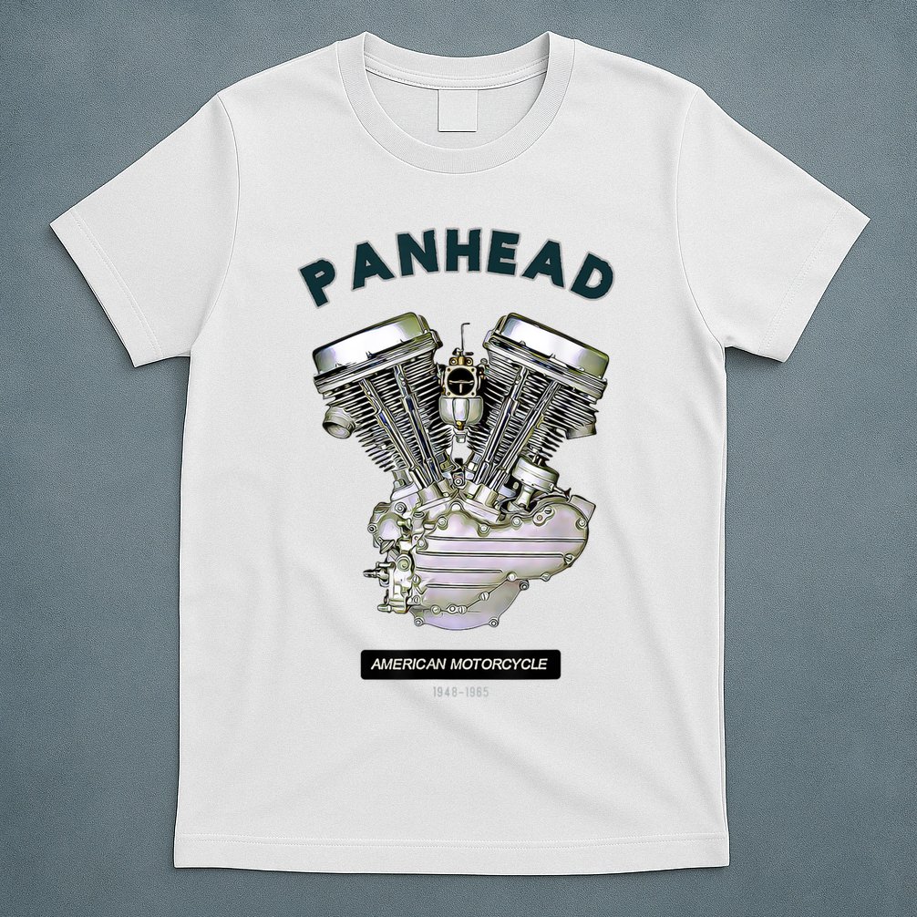 HD PanHead Retro VTwin Engine Motorcycle 48 65 Biker Gear T-Shirt