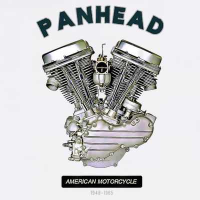 HD PanHead Retro VTwin Engine Motorcycle 48 65 Biker Gear T-Shirt