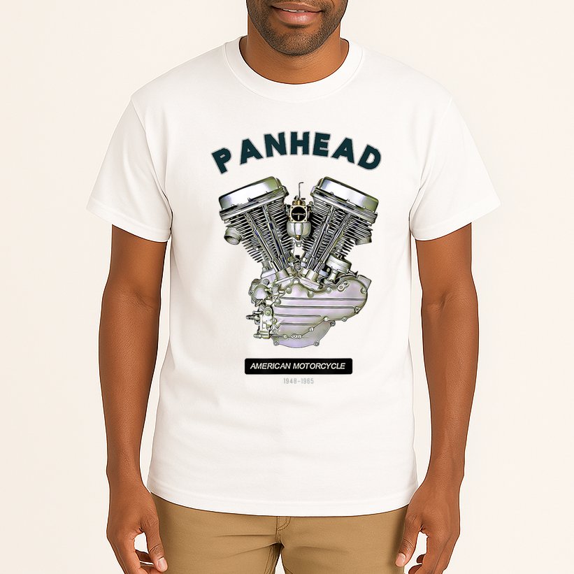 HD PanHead Retro VTwin Engine Motorcycle 48 65 Biker Gear Tall T-Shirt
