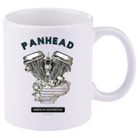 HD PanHead Retro VTwin Engine Motorcycle 48 65 Biker Gear 11oz C Handle Ceramic Mug