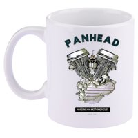 HD PanHead Retro VTwin Engine Motorcycle 48 65 Biker Gear 11oz C Handle Ceramic Mug