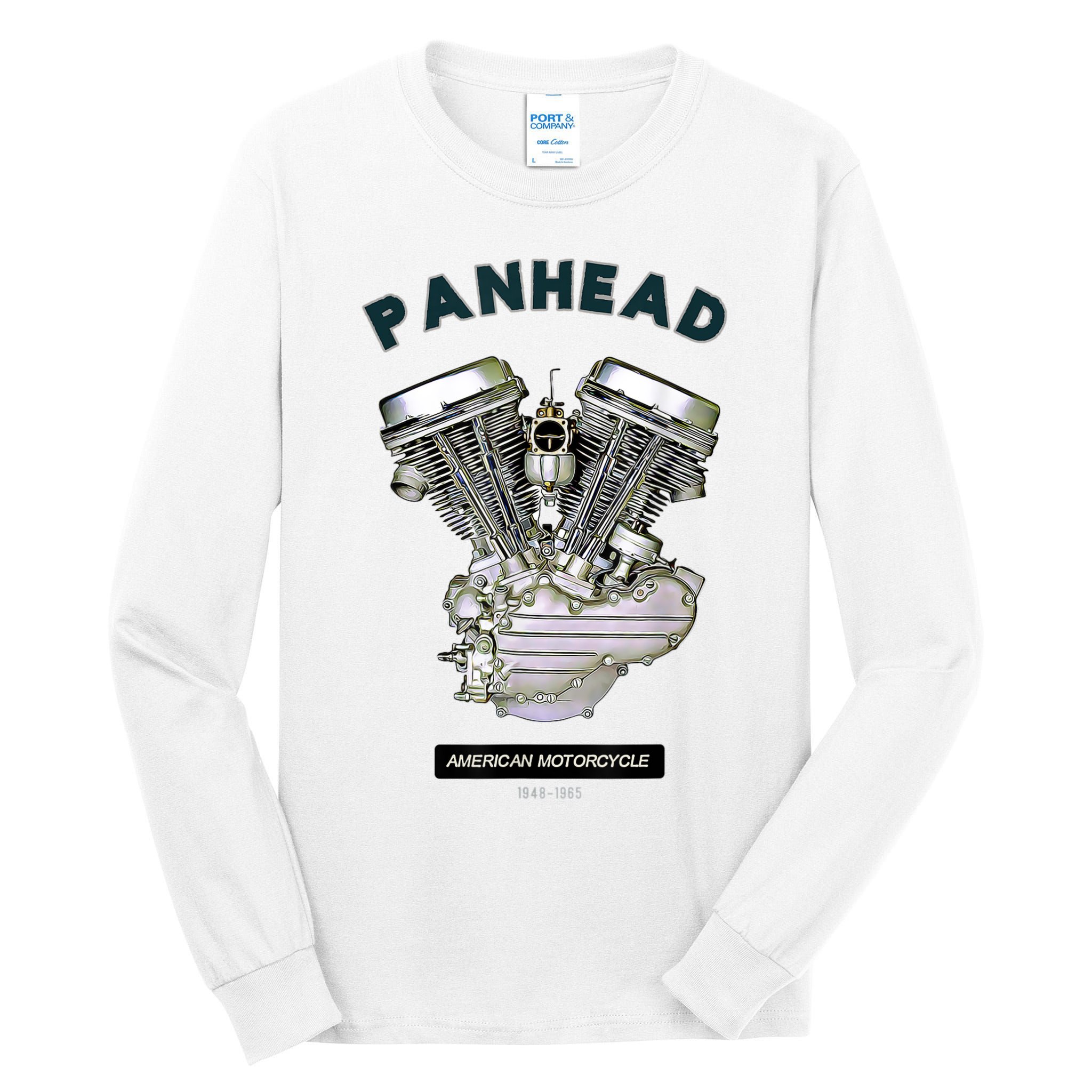 HD PanHead Retro VTwin Engine Motorcycle 48 65 Biker Gear Tall Long Sleeve T-Shirt