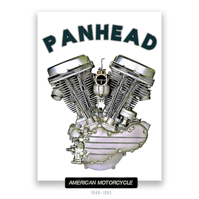 HD PanHead Retro VTwin Engine Motorcycle 48 65 Biker Gear Poster