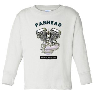 HD PanHead Retro VTwin Engine Motorcycle 48 65 Biker Gear Toddler Long Sleeve Shirt