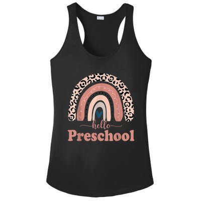 Hello Preschool Rainbow Teachers Kids Back To School Ladies PosiCharge Competitor Racerback Tank