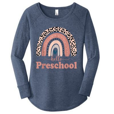 Hello Preschool Rainbow Teachers Kids Back To School Women's Perfect Tri Tunic Long Sleeve Shirt