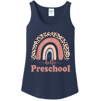 Hello Preschool Rainbow Teachers Kids Back To School Ladies Essential Tank