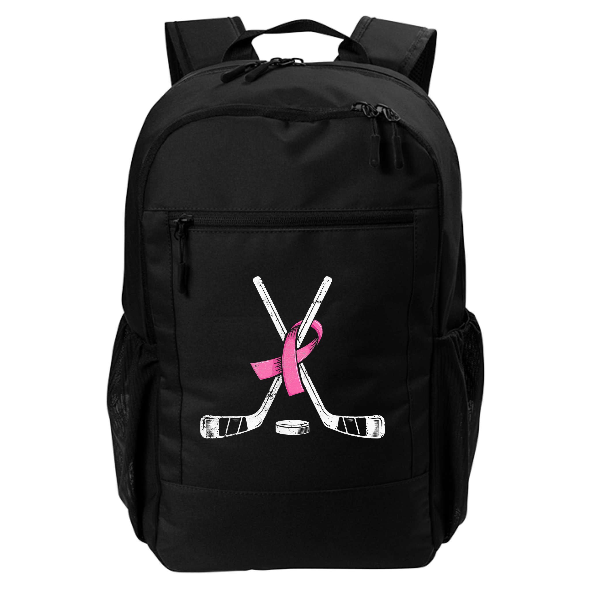 Hockey Pink Ribbon Breast Cancer Support for Sports Enthusiasts Backpack