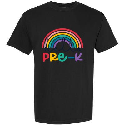 Hello Pre-K Rainbow Back To School Teacher Student Garment-Dyed Heavyweight T-Shirt