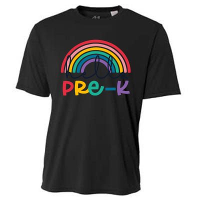 Hello Pre-K Rainbow Back To School Teacher Student Cooling Performance Crew T-Shirt