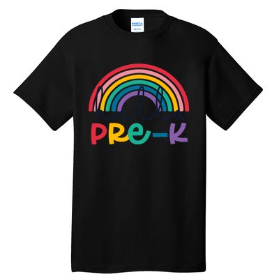 Hello Pre-K Rainbow Back To School Teacher Student Tall T-Shirt