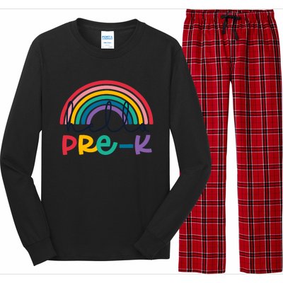 Hello Pre-K Rainbow Back To School Teacher Student Long Sleeve Pajama Set