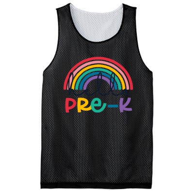 Hello Pre-K Rainbow Back To School Teacher Student Mesh Reversible Basketball Jersey Tank