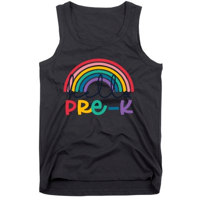 Hello Pre-K Rainbow Back To School Teacher Student Tank Top