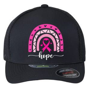 Hope Pink Ribbon Rainbow Breast Cancer Survivor Gift Flexfit Unipanel Trucker Cap