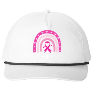 Hope Pink Ribbon Rainbow Breast Cancer Survivor Gift Snapback Five-Panel Rope Hat