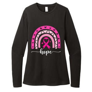 Hope Pink Ribbon Rainbow Breast Cancer Survivor Gift Womens CVC Long Sleeve Shirt