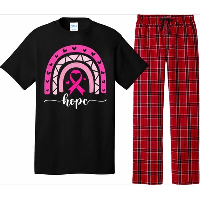 Hope Pink Ribbon Rainbow Breast Cancer Survivor Gift Pajama Set