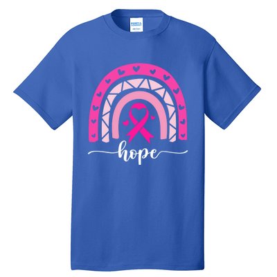 Hope Pink Ribbon Rainbow Breast Cancer Survivor Gift Tall T-Shirt