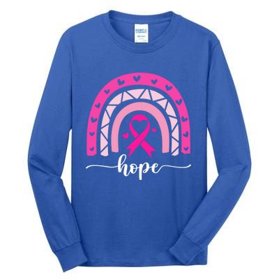 Hope Pink Ribbon Rainbow Breast Cancer Survivor Gift Tall Long Sleeve T-Shirt