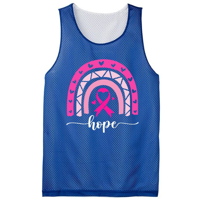 Hope Pink Ribbon Rainbow Breast Cancer Survivor Gift Mesh Reversible Basketball Jersey Tank