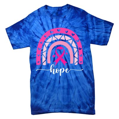 Hope Pink Ribbon Rainbow Breast Cancer Survivor Gift Tie-Dye T-Shirt