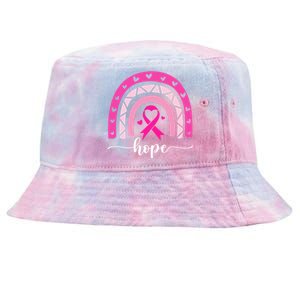 Hope Pink Ribbon Rainbow Breast Cancer Survivor Gift Tie-Dyed Bucket Hat