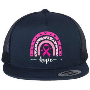 Hope Pink Ribbon Rainbow Breast Cancer Survivor Gift Flat Bill Trucker Hat