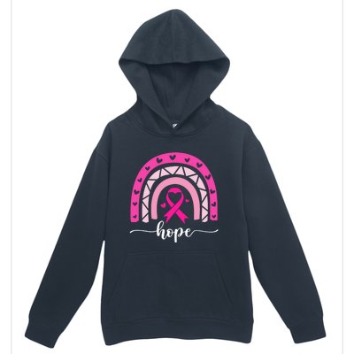 Hope Pink Ribbon Rainbow Breast Cancer Survivor Gift Urban Pullover Hoodie