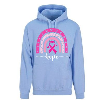 Hope Pink Ribbon Rainbow Breast Cancer Survivor Gift Unisex Surf Hoodie