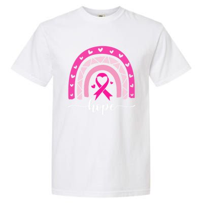 Hope Pink Ribbon Rainbow Breast Cancer Survivor Gift Garment-Dyed Heavyweight T-Shirt