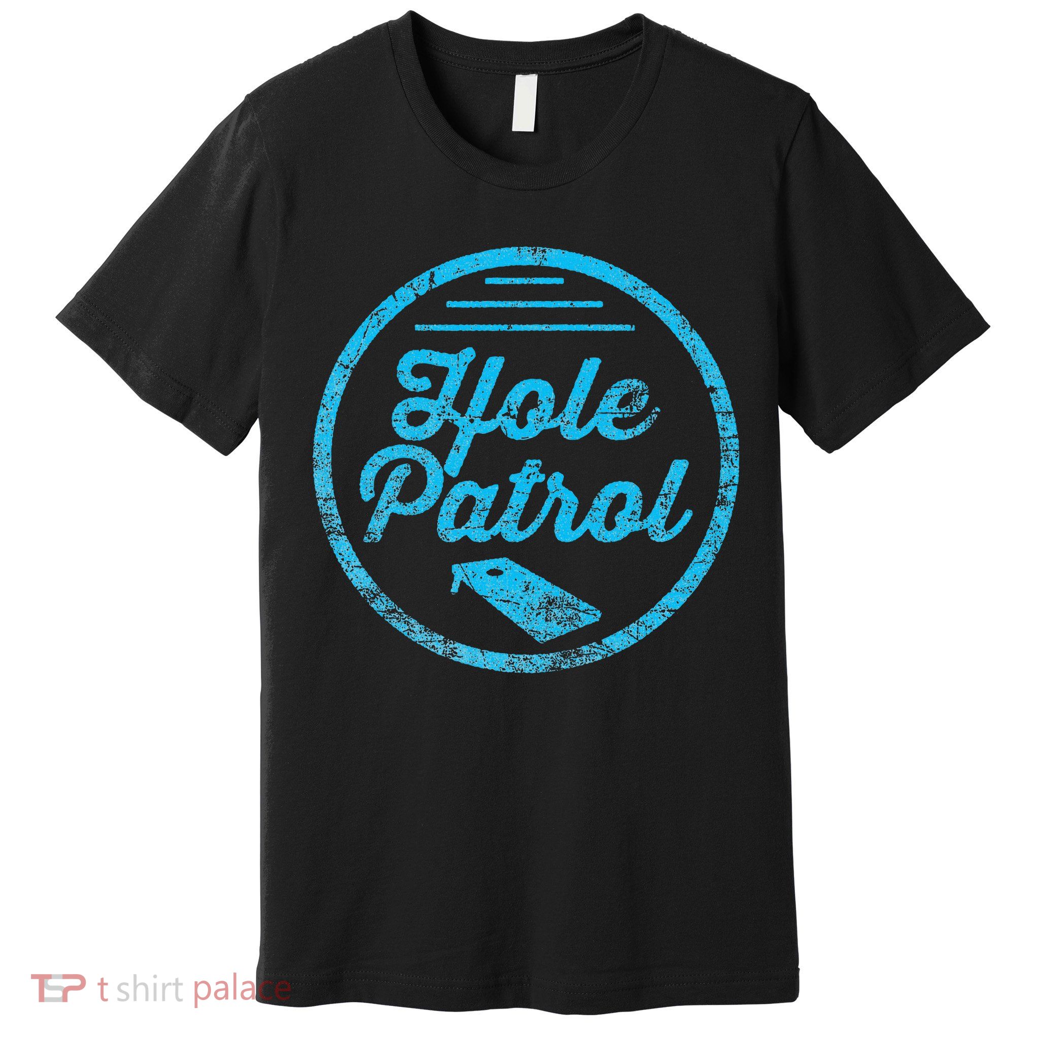 Hole Patrol Retro Cornhole Team Duo Vintage Graphic Premium T-Shirt