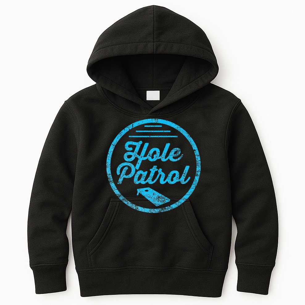 Hole Patrol Retro Cornhole Team Duo Vintage Graphic Kids Hoodie