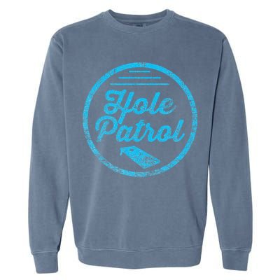 Hole Patrol Retro Cornhole Team Duo Vintage Graphic Garment-Dyed Sweatshirt