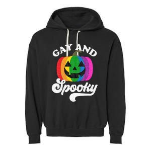 Halloween Pride Rainbow Jack O Lantern Gay And Spooky Garment-Dyed Fleece Hoodie