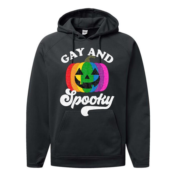 Halloween Pride Rainbow Jack O Lantern Gay And Spooky Performance Fleece Hoodie